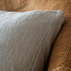Graham & Green Dark Blue Stripe Square Cushion