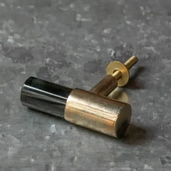 Graham & Green Dark Purple Glass and Brass Knob