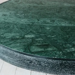 Graham & Green Delaney 4 Seater Green Marble Dining Table