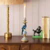 Graham & Green Delft Blue Ceramic Parrot Candle Holder