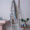 Graham & Green Denim Wide Stripe Turkish Beach Towel Wrap
