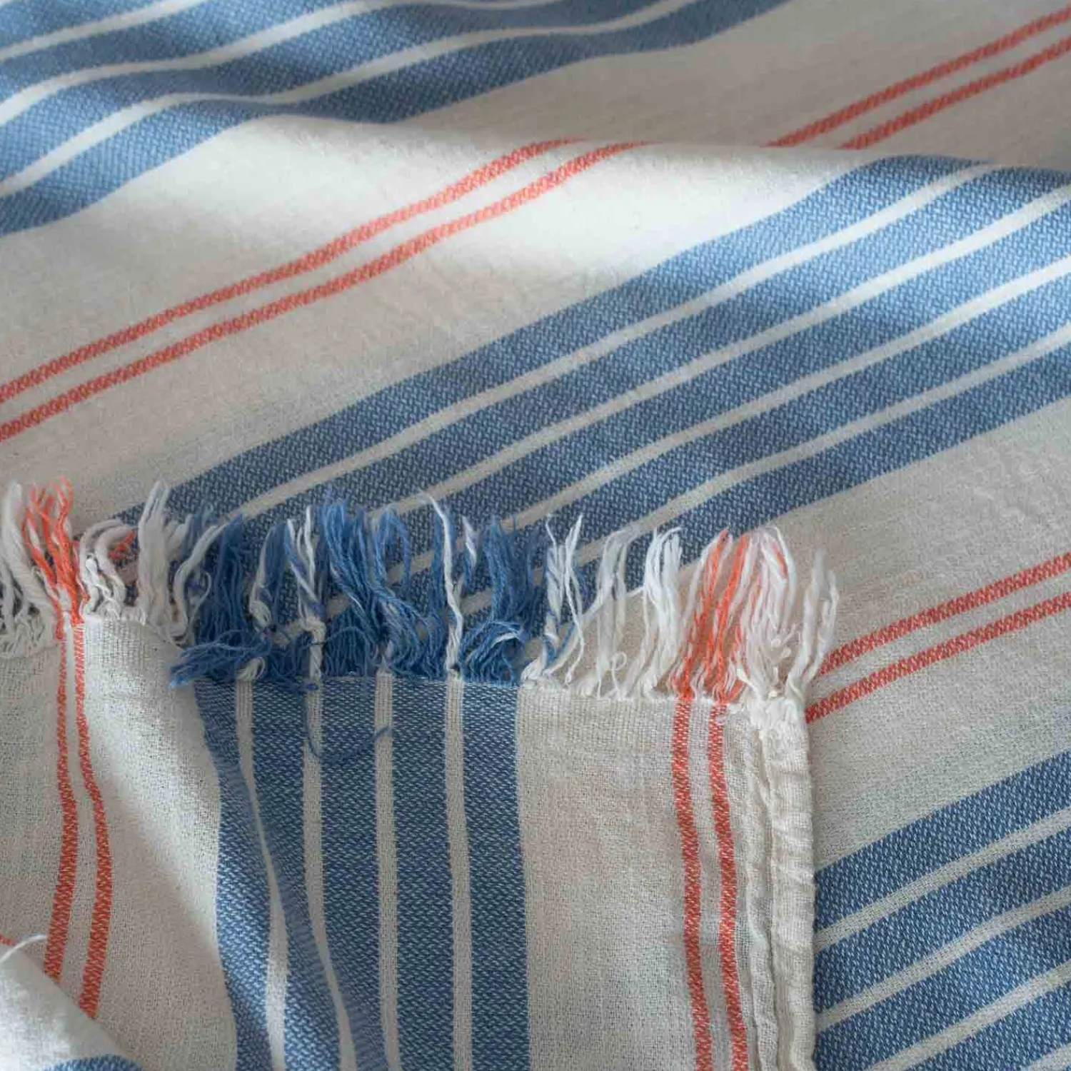 Graham & Green Denim Wide Stripe Turkish Beach Towel Wrap