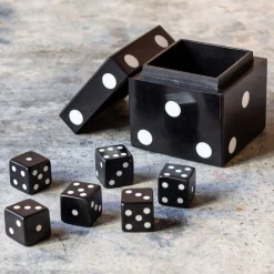 Graham & Green Dice Box with Set of 6 Dice