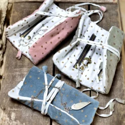 Graham & Green Dotty Velvet Jewellery Rolls