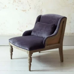 Graham & Green Duchess Grey Velvet Armchair