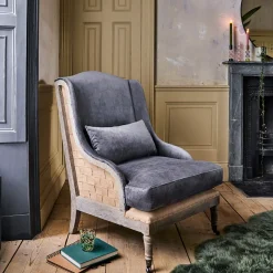Graham & Green Duke Grey Velvet Armchair