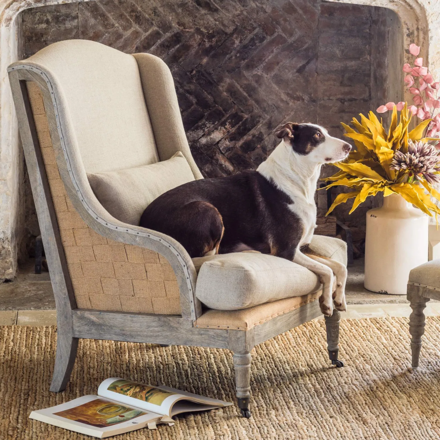 Graham & Green Duke Natural Linen Armchair