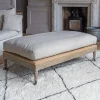 Graham & Green Duke Natural Linen Ottoman