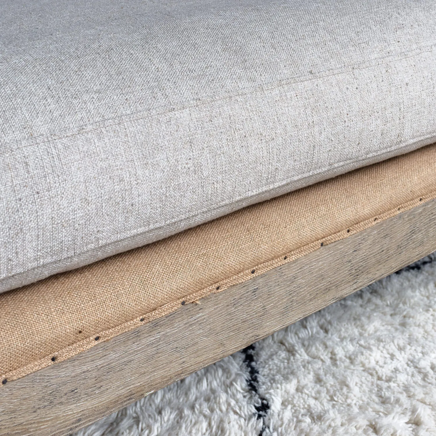 Graham & Green Duke Natural Linen Ottoman