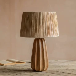 Graham & Green Duncombe Natural Wooden Table Lamp