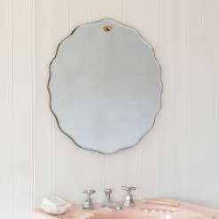 Graham & Green Durley Scalloped Round Wall Mirror
