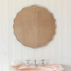 Graham & Green Durley Scalloped Round Wall Mirror