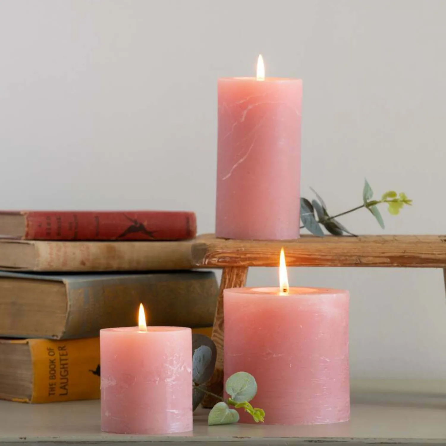 Graham & Green Dusky Pink Pillar Candles