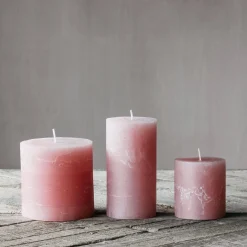 Graham & Green Dusky Pink Pillar Candles