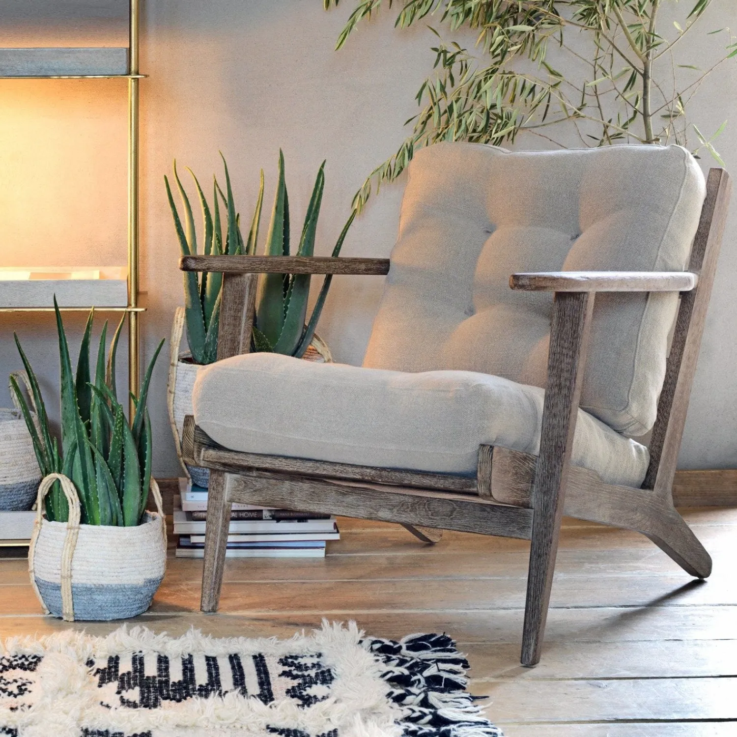 Graham & Green Dylan Natural Linen Armchair