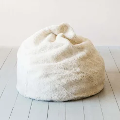 Graham & Green Eggshell Curly Sheepskin Beanbag