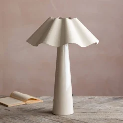 Graham & Green Eldon Ivory Enamel Table Lamp Large