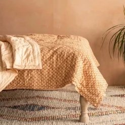 Graham & Green Eliza Floral Block Printed Bed Quilt