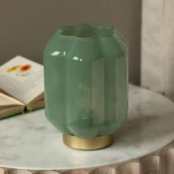 Graham & Green Emaline Small Green and Gold LED Table Lamp