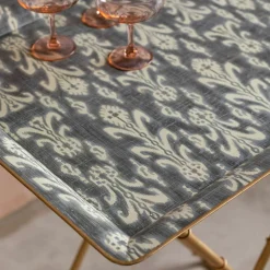 Graham & Green Emery Grey Ikat Tray Table