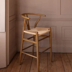Graham & Green Emperor Natural Rattan Kitchen Stool