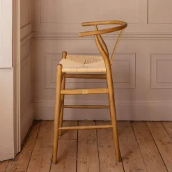 Graham & Green Emperor Natural Rattan Kitchen Stool