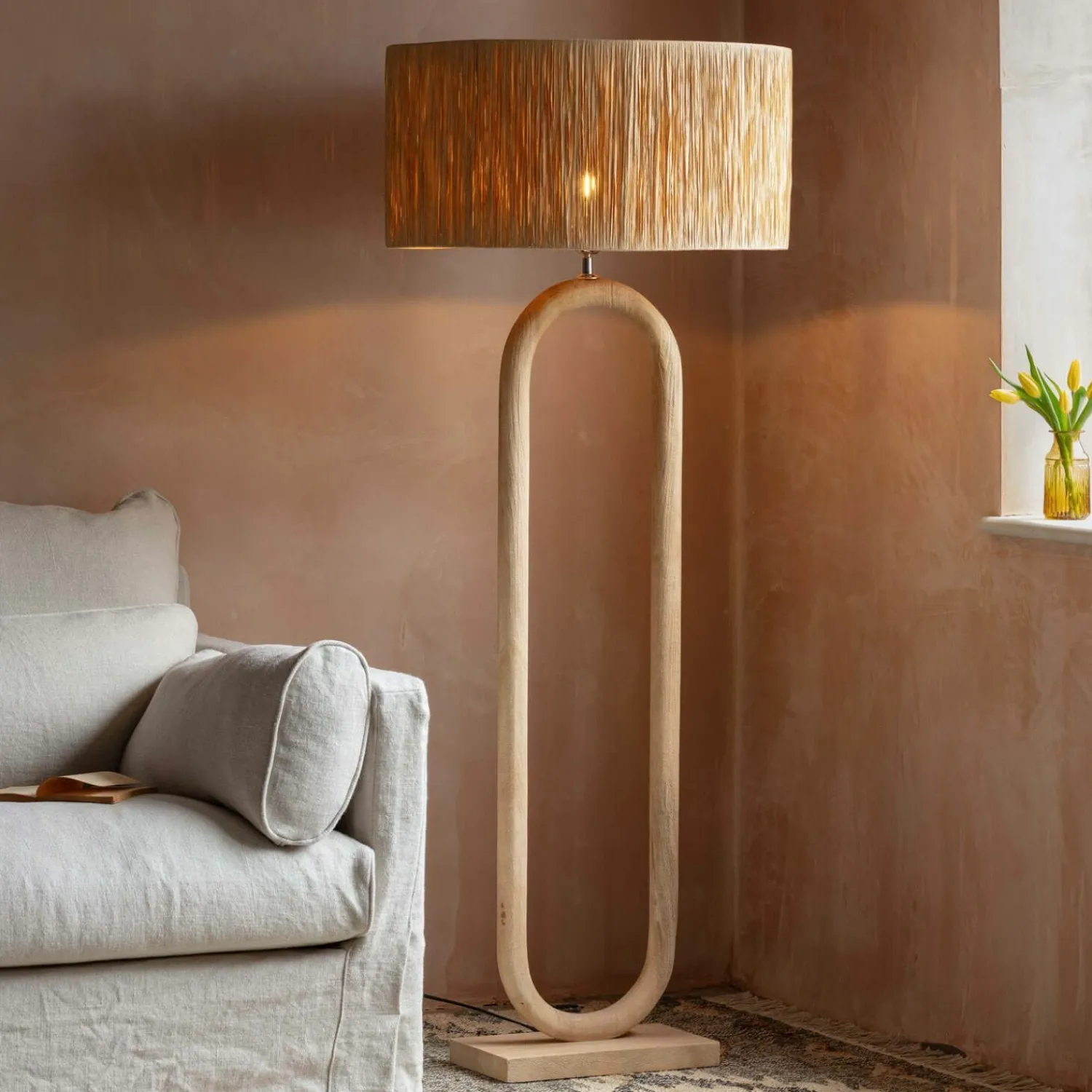 Graham & Green Enzo Wooden Floor Lamp
