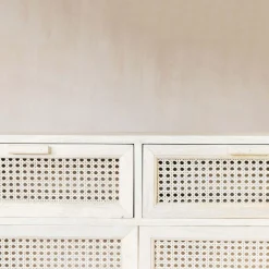 Graham & Green Esben Cane Cupboard with Drawers