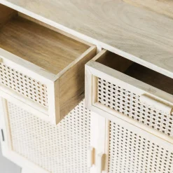 Graham & Green Esben Cane Cupboard with Drawers