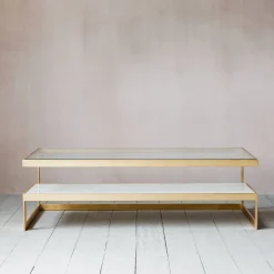 Graham & Green Estere Gold and Marble Coffee Table