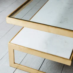 Graham & Green Estere Gold and Marble Coffee Table