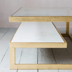 Graham & Green Estere Gold and Marble Coffee Table