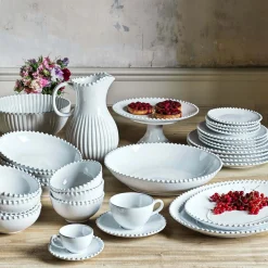 Graham & Green Eve White Bobble Tableware