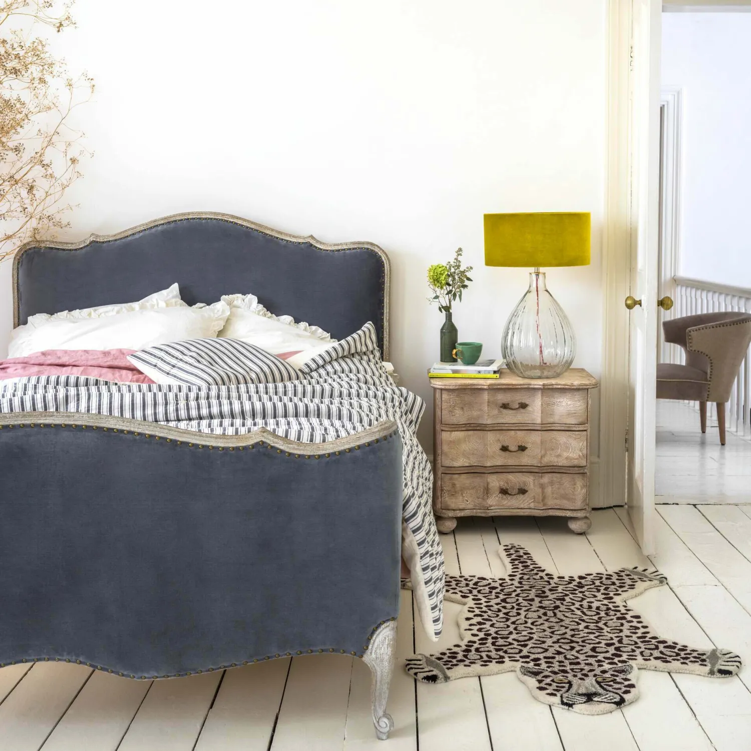 Graham & Green Evelyn Grey Velvet Beds