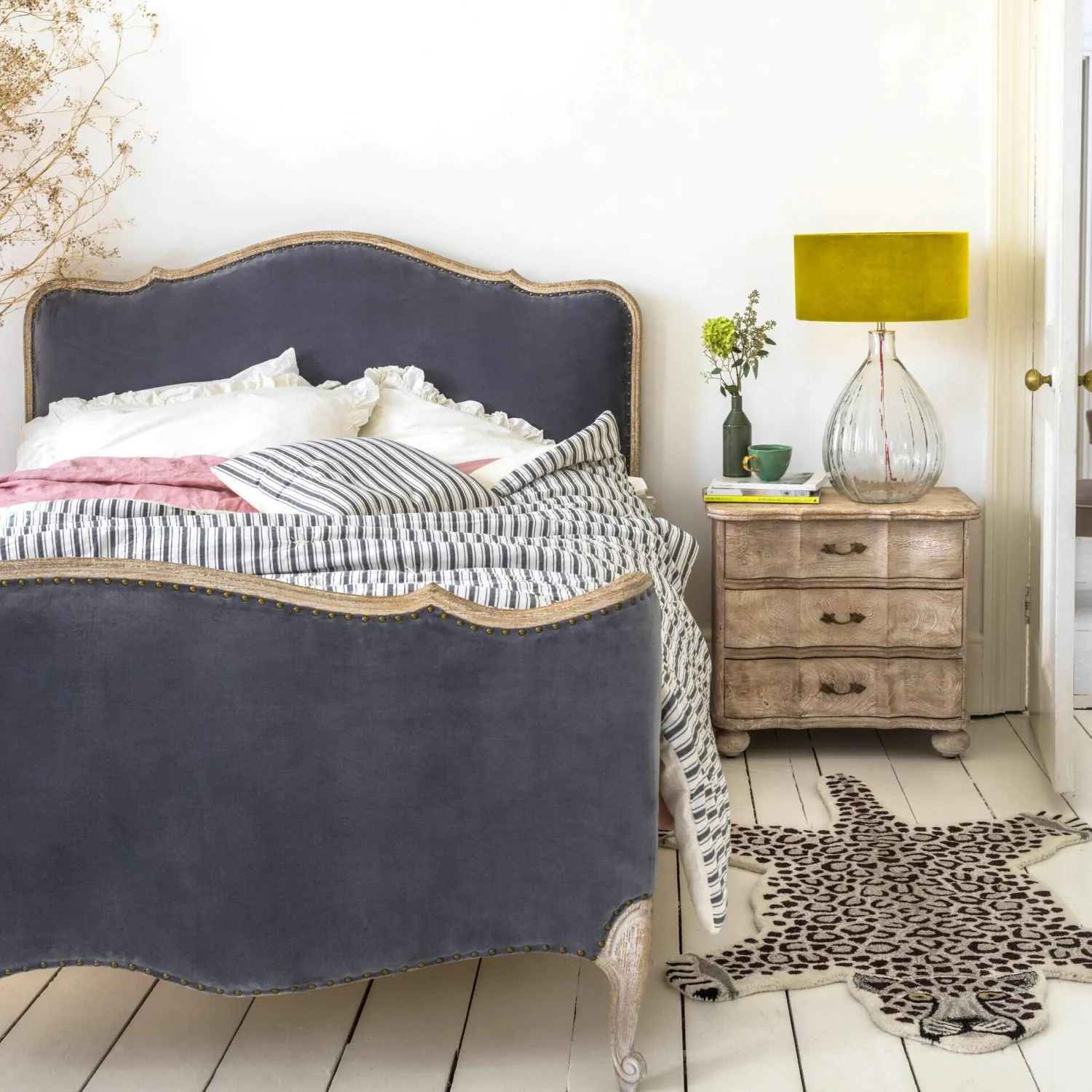 Graham & Green Evelyn Grey Velvet Beds