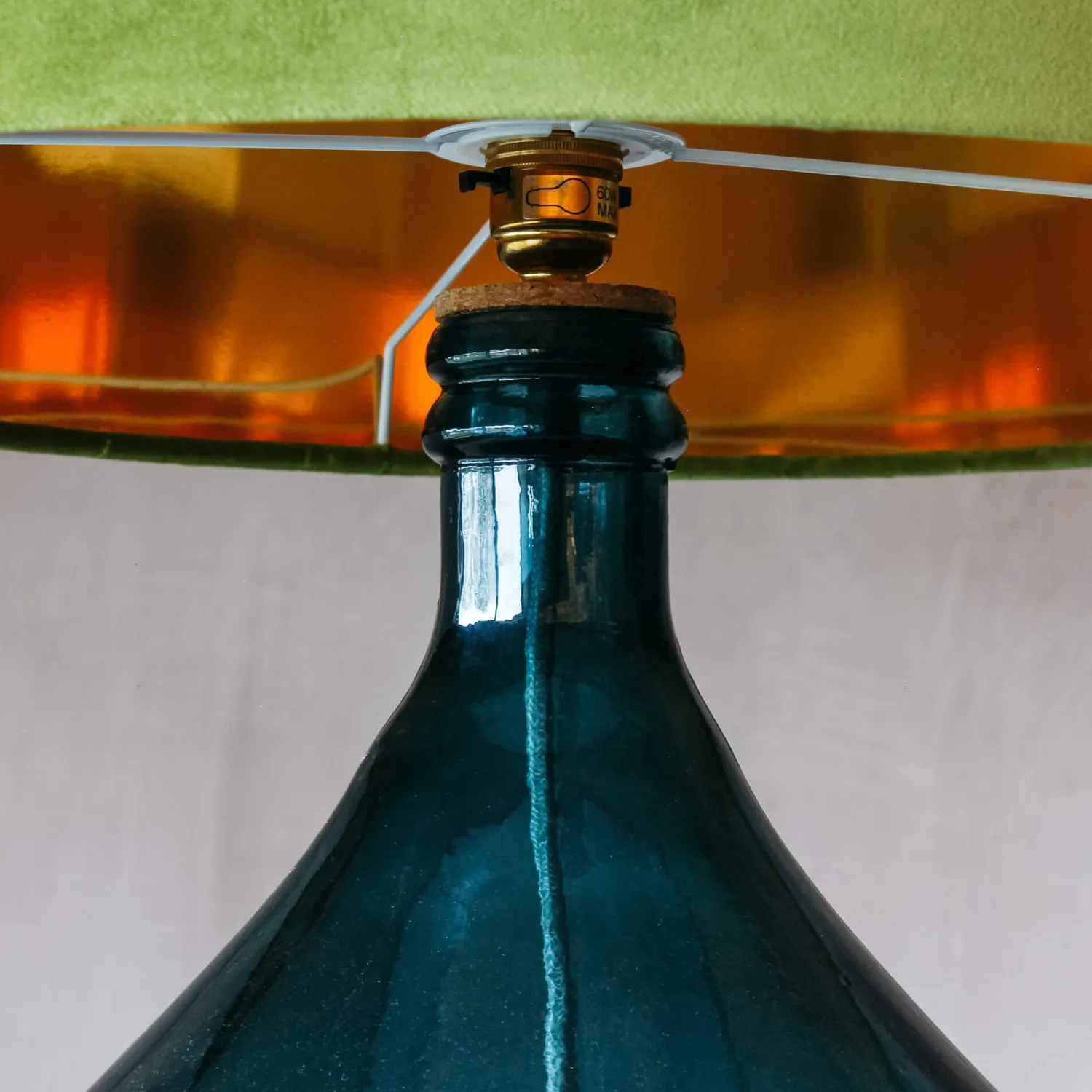Graham & Green Extra Large Round Blue Glass Lamp