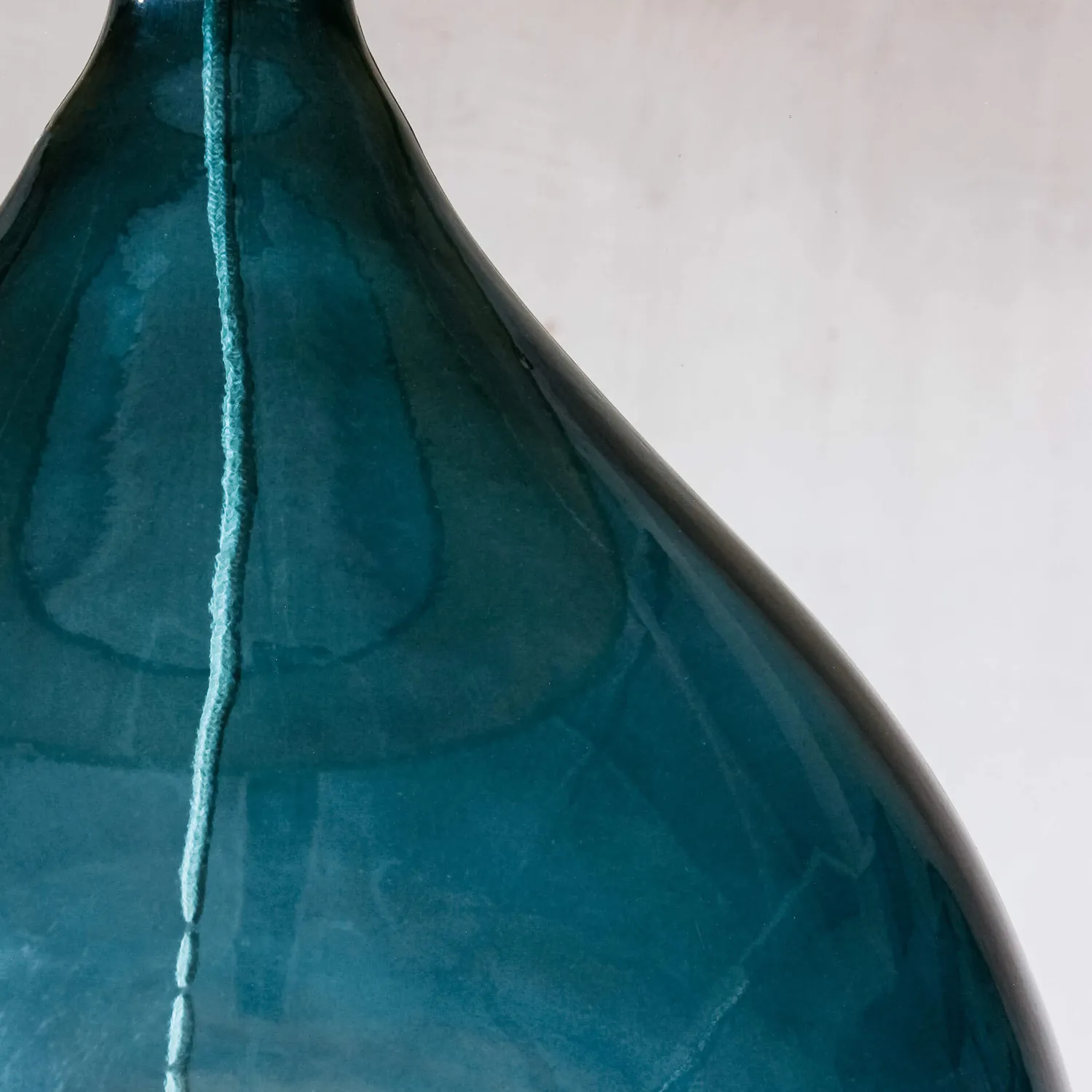 Graham & Green Extra Large Round Blue Glass Lamp