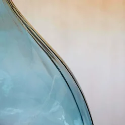 Graham & Green Extra Large Round Light Blue Glass Lamp