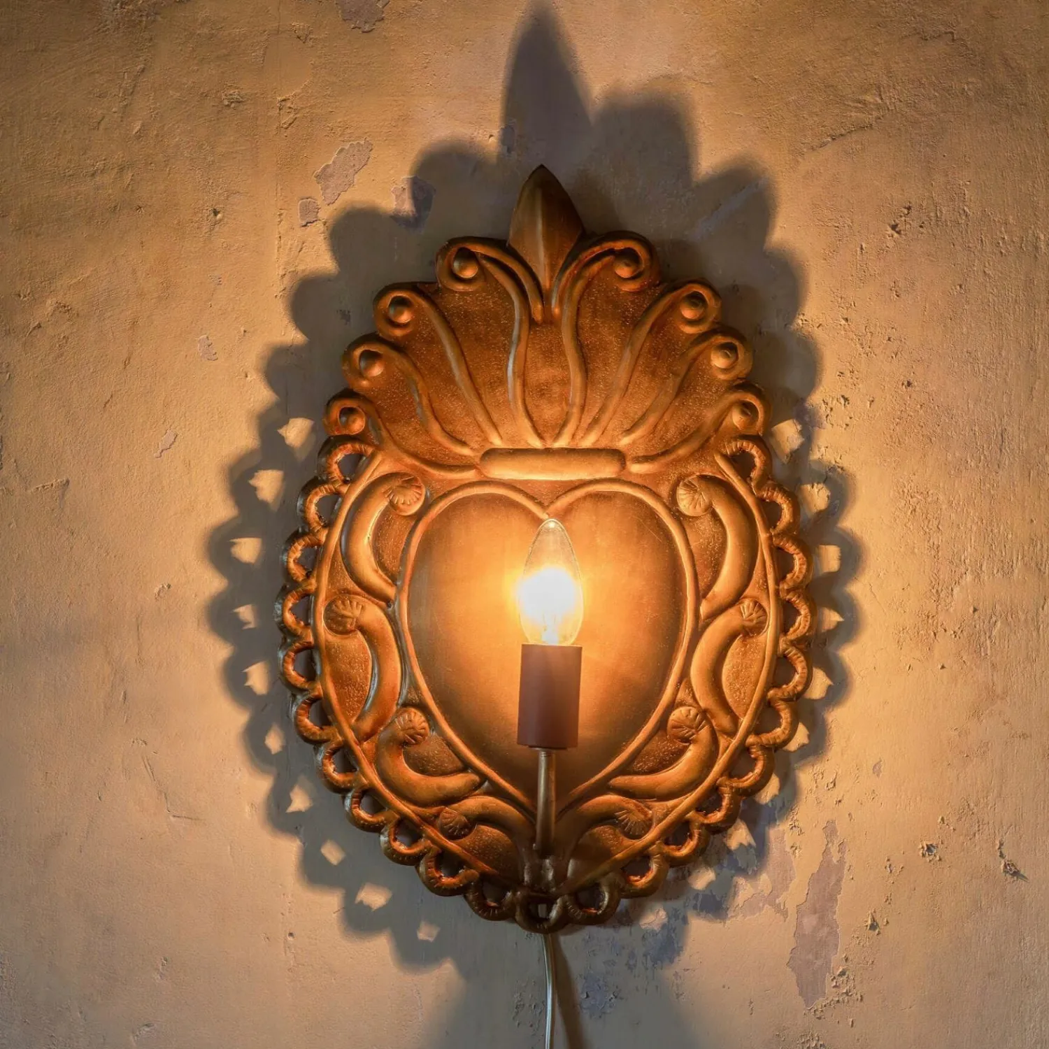 Graham & Green Ex-Voto Antiqued Gold Wall Light