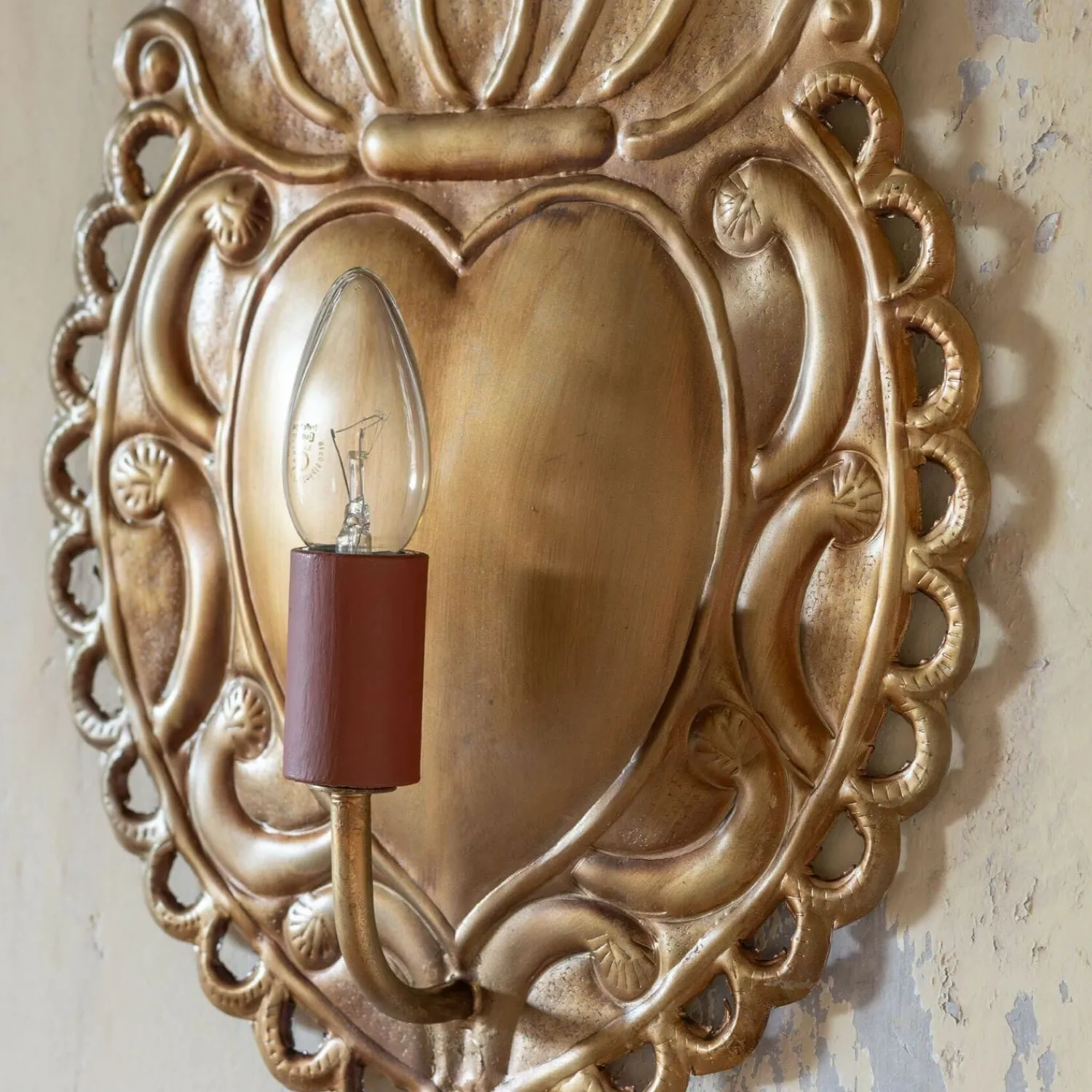 Graham & Green Ex-Voto Antiqued Gold Wall Light