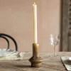 Graham & Green Felix Small Olive Ceramic Candle Holder