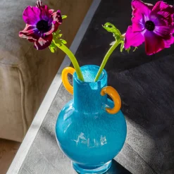 Graham & Green Fiesta Blue and Yellow Vase