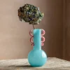 Graham & Green Fiesta Turquoise and Pink Vase
