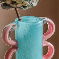 Graham & Green Fiesta Turquoise and Pink Vase