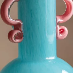 Graham & Green Fiesta Turquoise and Pink Vase