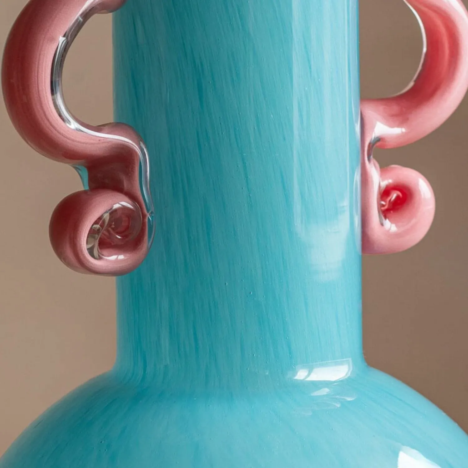 Graham & Green Fiesta Turquoise and Pink Vase