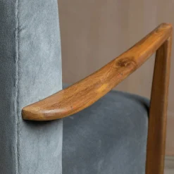 Graham & Green Fitzroy Grey Velvet Armchair