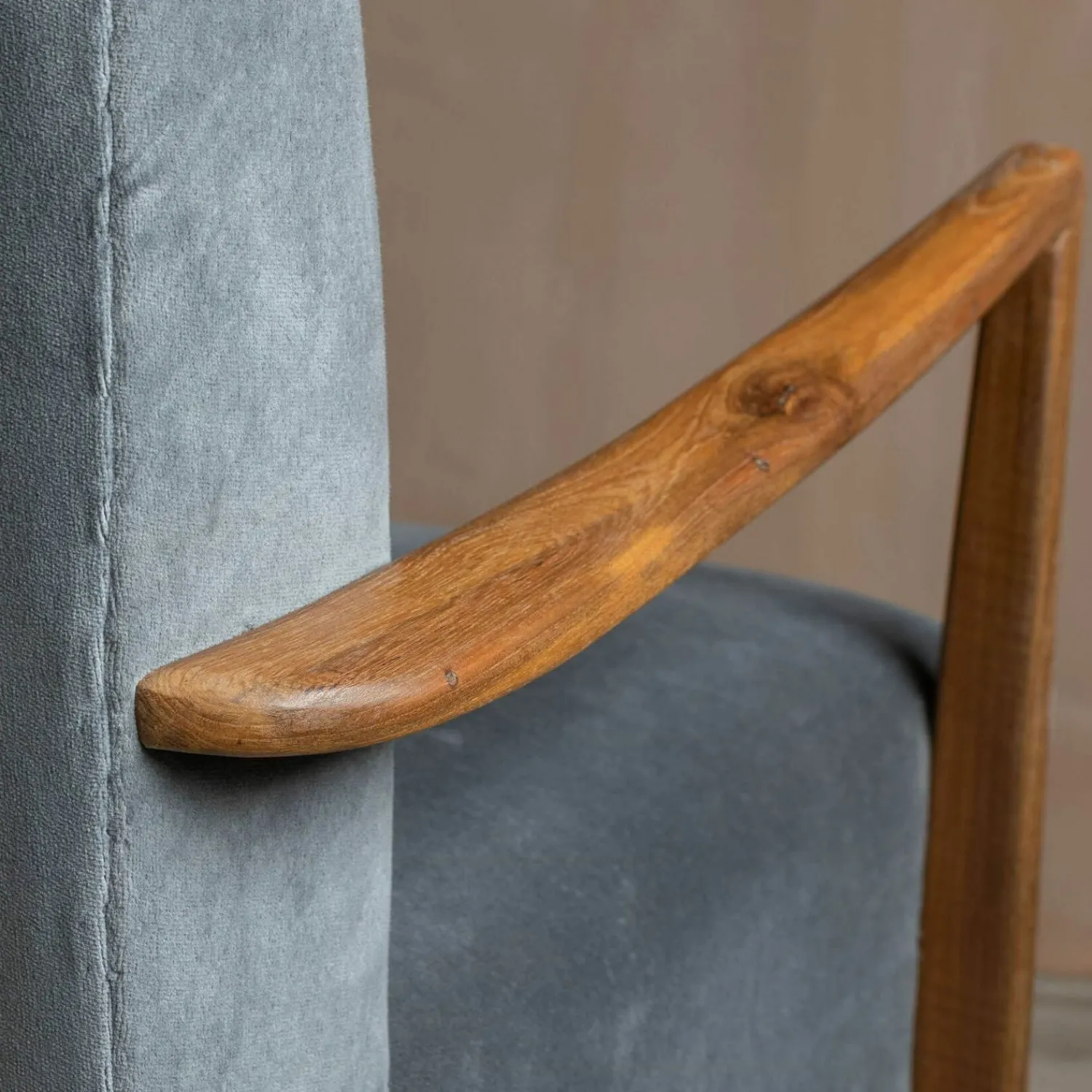 Graham & Green Fitzroy Grey Velvet Armchair