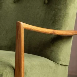 Graham & Green Fitzroy Olive Green Velvet Armchair
