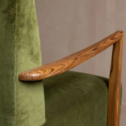 Graham & Green Fitzroy Olive Green Velvet Armchair